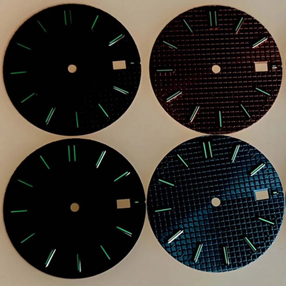 Esfera de reloj Retro de 31mm para NH35, NH36, NH38, movimiento mecánico, parte modificada C3, esferas luminosas verdes