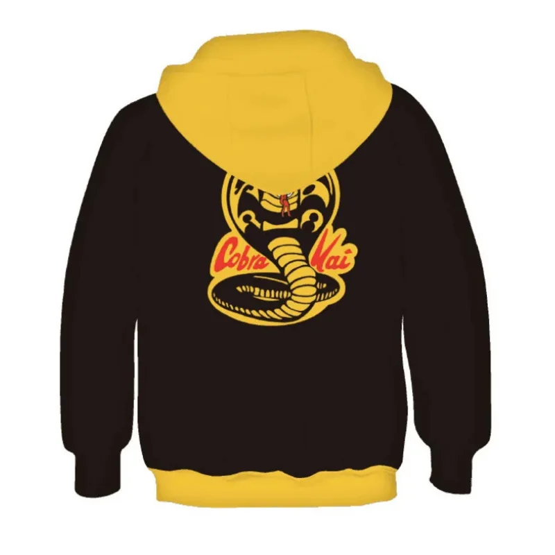 Anime KOF Cobra Kai Felpa con cappuccio Costume Cosplay Taekwondo Karate Bambini Giacca per adulti Felpa con cappuccio con cerniera Felpa Uomo Donna Cappotto sportivo