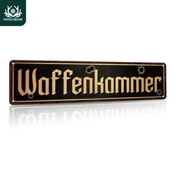 Putuo Decor 1pc German Vintage Metal Road Sign, Waffenkammer, Signpost Decoration for Home Farmhouse Garage Man Cave Tool Room