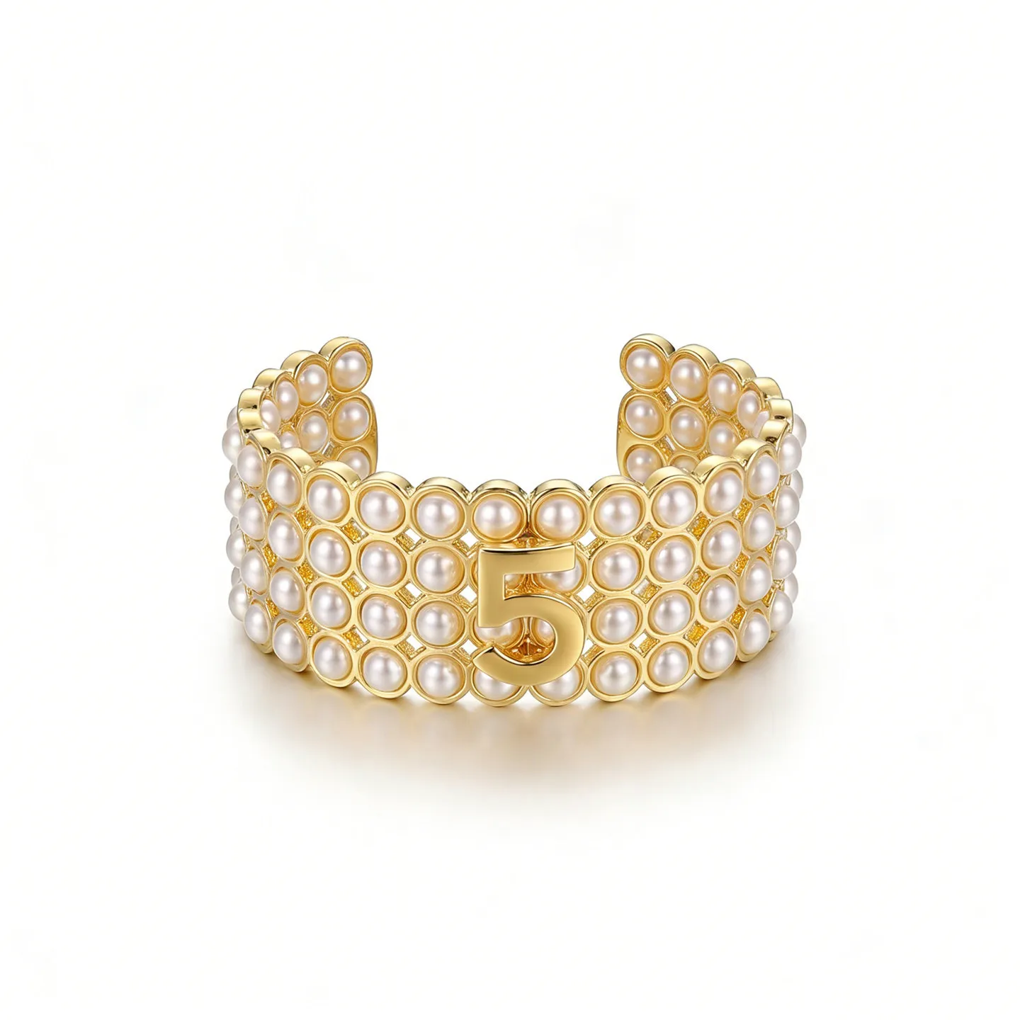 Elegant Imitation Pearl NO.5 Bracelet Multilayer Stretchable Pearl Bracelet Pearl Bracelet for Women Bridal Jewelry Gift