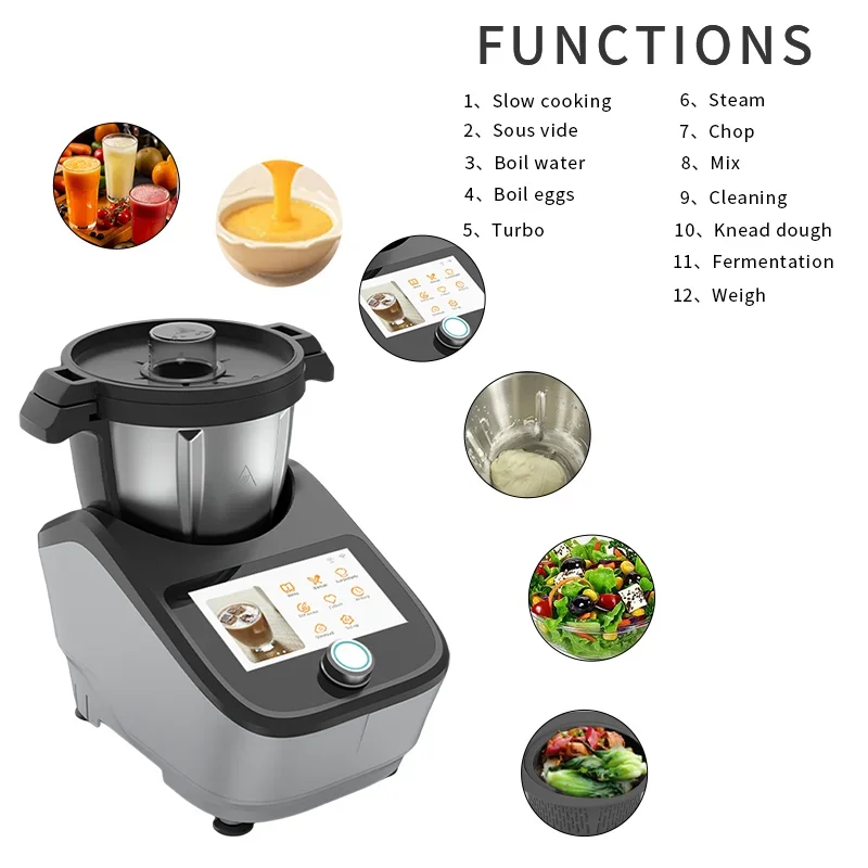 Household Food Cake Bread Dough Thermomixer Smart Connect WIFI Cooking Robot