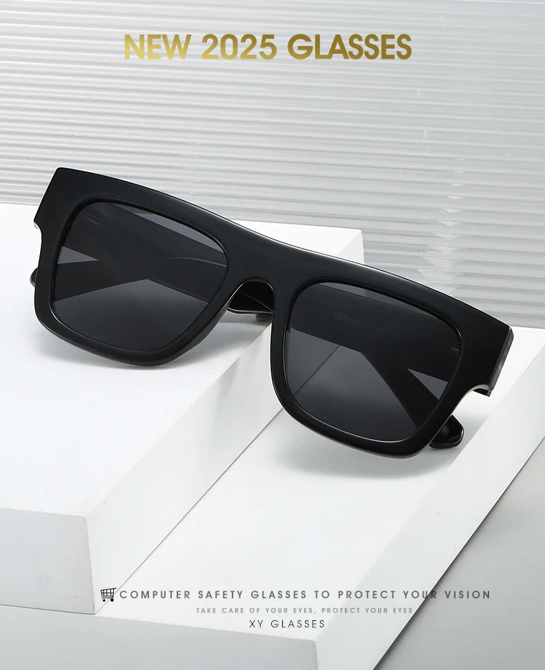 2025, quadratische Sonnenbrille mit großem Rahmen für Männer und Frauen, TAC, polarisierte Sonnenbrille, Fahren, Angeln, Wandern, lässige Farbtöne, Metallkern-Qualität – Detail 1