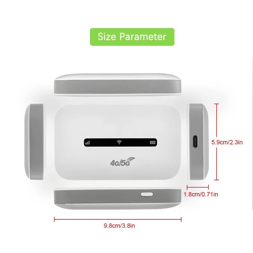 4G LTE Mobile WiFi Router 3000mAh 150Mbps Portable WiFi Hotspot Support 8 To 10 Users with SIM Card Slot Pocket Mobile Hotspot