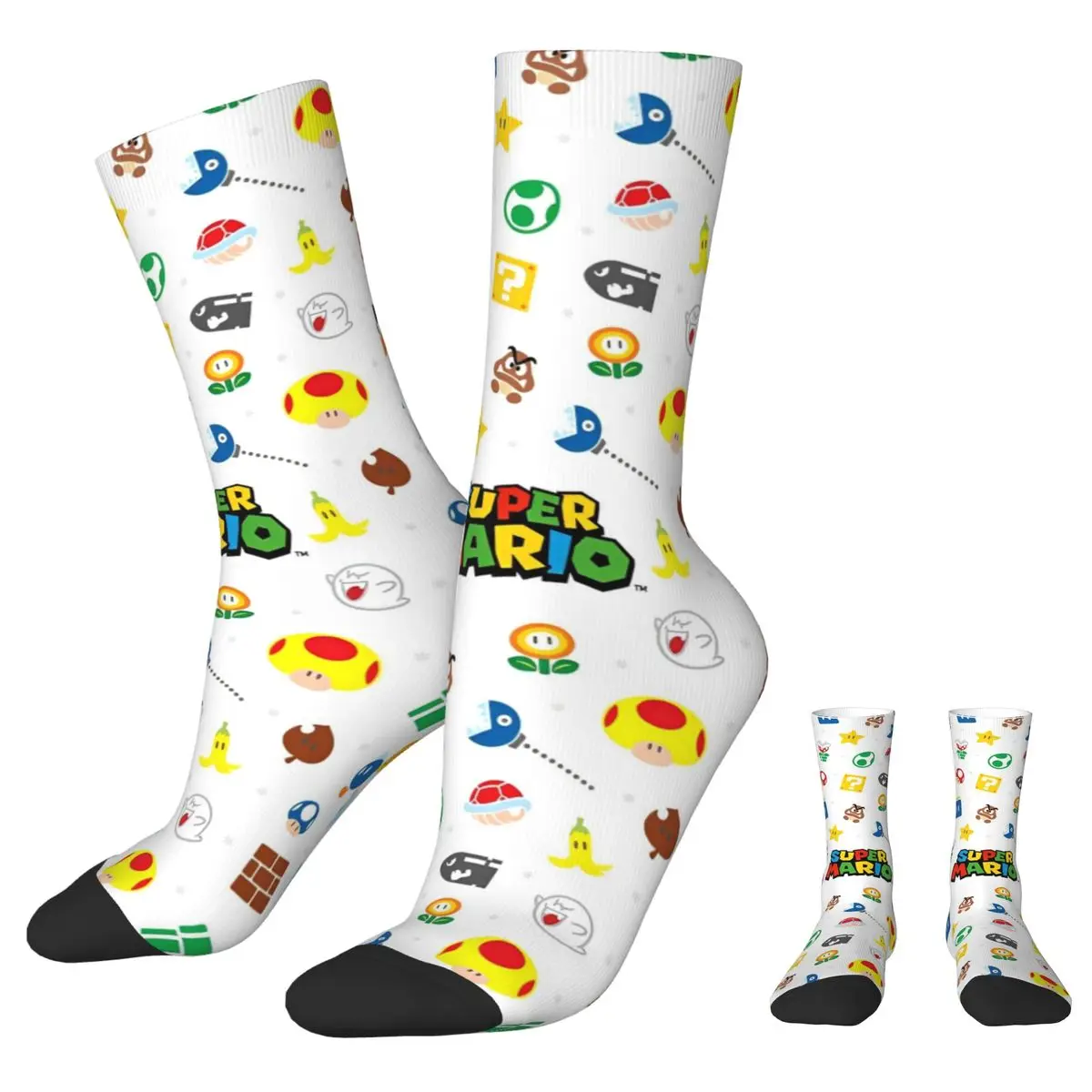 Super Mario Socks Funny Stockings Men High Quality Running Sports Socks Winter Design Anti Sweat Socks