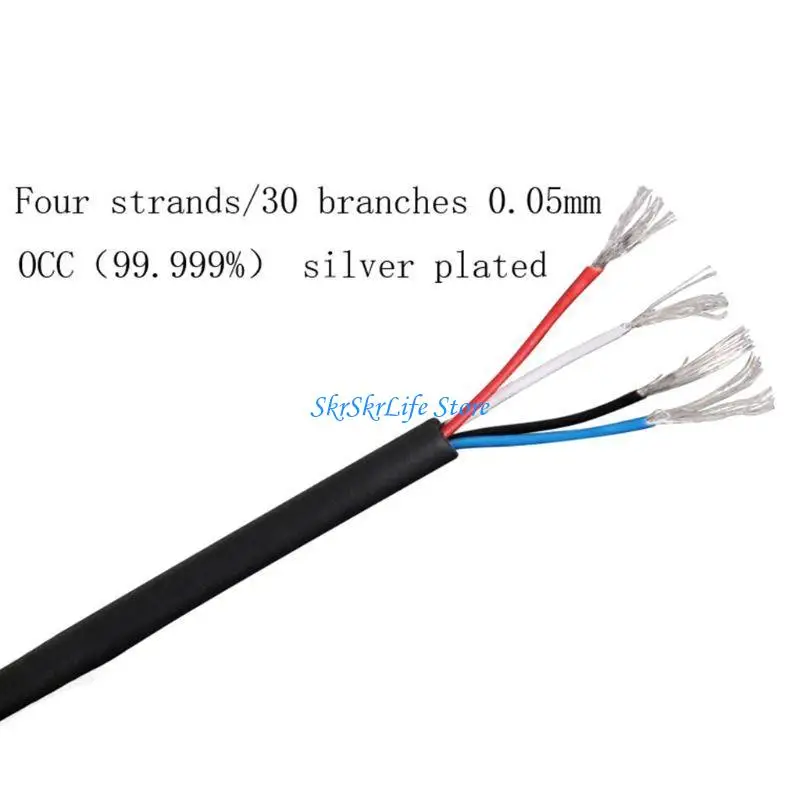 E65E Cable Headphone Cable Extension Cord 4.4mm/2.5mm Noise Cancelling Cable for HD595/558 /518 /598 Cs SR HD599 579