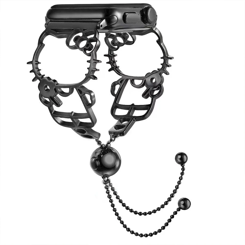 Cartoon Metal Strap for Apple Watch Band 45mm 41mm 44mm 40mm 42mm 38mm Women Bracelet Wristband for iWatch Series 8 7 6 5 4 3 SE