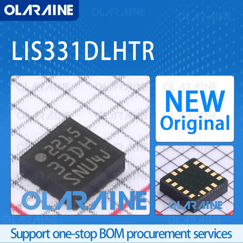 

1/5/10Pcs LIS331DLHTR LGA-16 original 100% new ic chip Accelerometer X, Y, Z I2C, SPI Voltage -3.6 V Current 250 uA