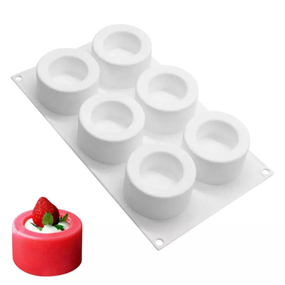 Silicone 6-Link Concave Cup Cake Mold Dimpled Cupcake Mold Baking Accessories Chocolate Tool DIY Tool Maker Kitchen Cake A5R8