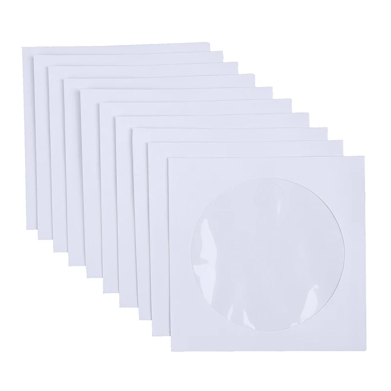 High-quality Envelopes Storage Clear Window Case Flap Folded Bag 12.5CM CD DVD Disc Paper Sleeves Accessories