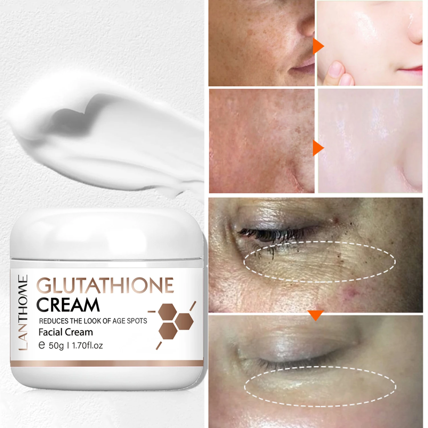 

Glutathione Whitening CreamFace Skin Smoothing for Dark Spots Anti Aging Alo Intense Hydration Moisturizer Face Cream Makeup