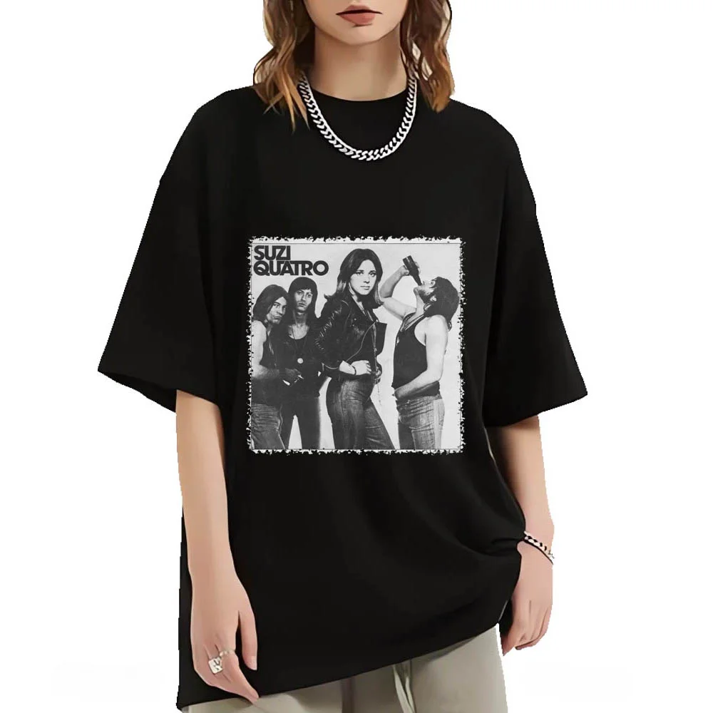 Suzi Quatro Album T Shirt Suzi Quatro Tour T-Shirt Woman Vintage Harajuku Oversized T Shirts Man Cotton Clothing