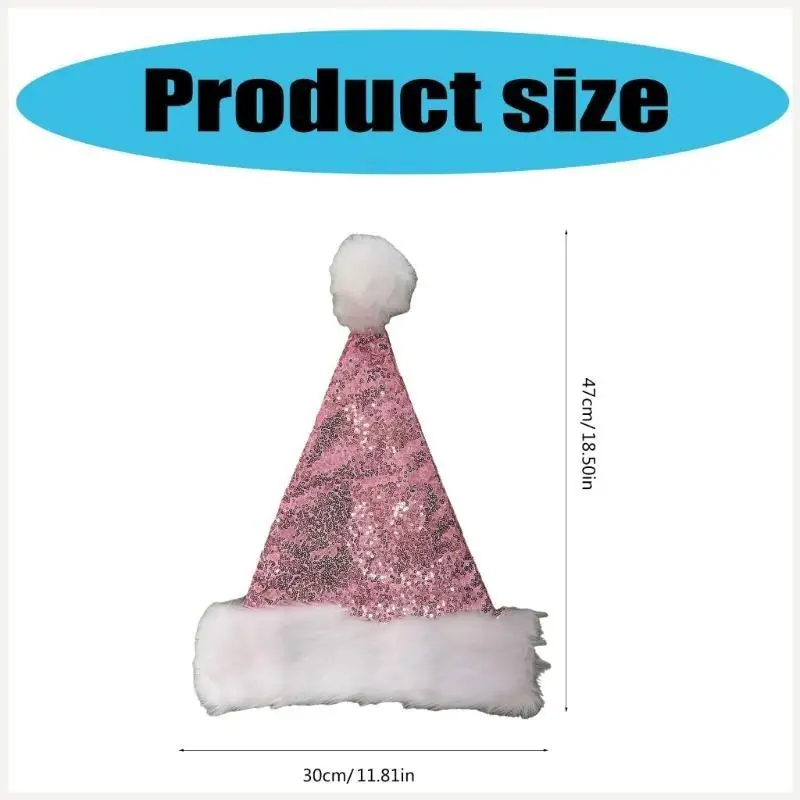 Chapéu festa com lantejoulas brilhantes, fantasia papai noel, chapéu fantasia festa para mulheres