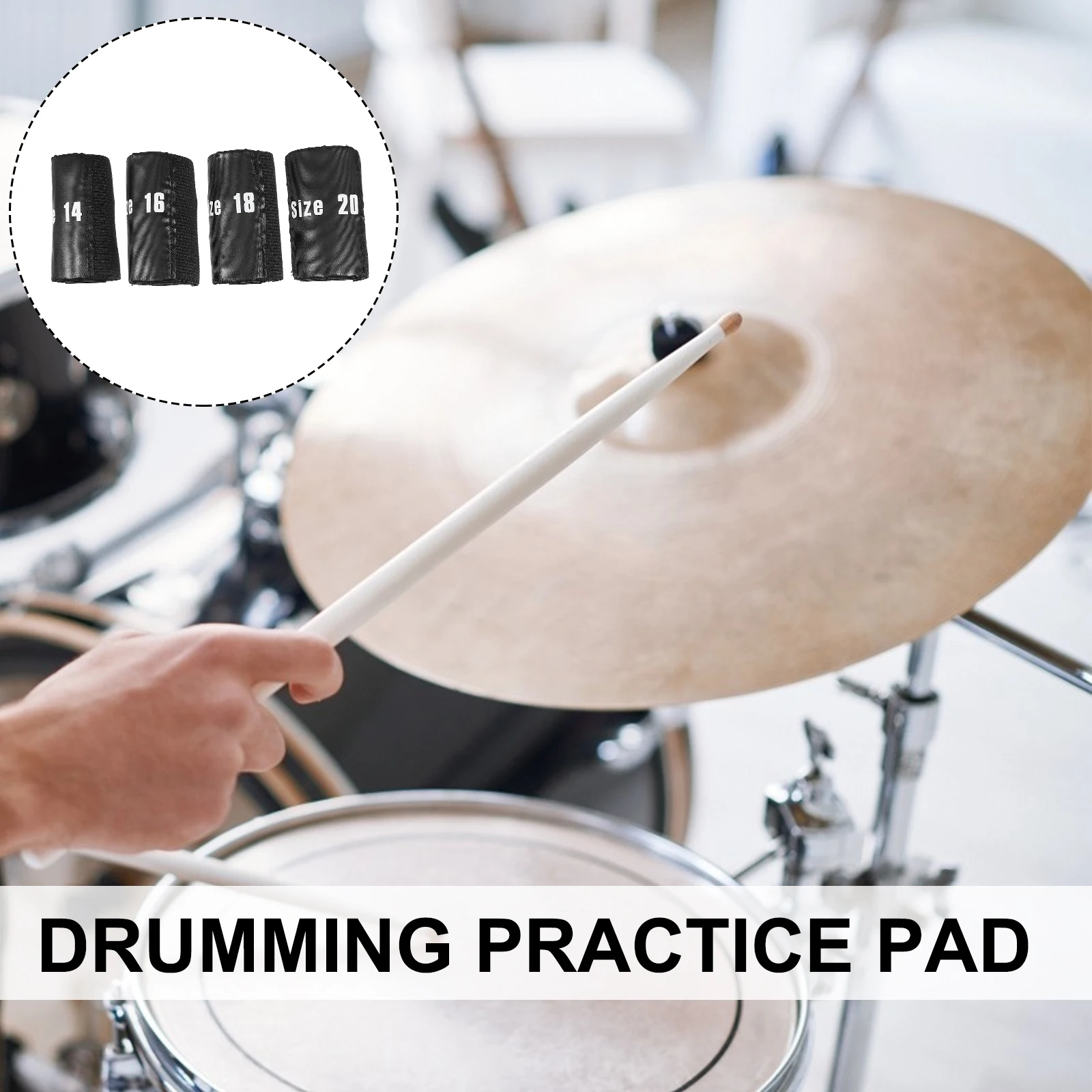 

4pcs Cymbal Pad Elastic Belt for Drumming Practice Portable Supply Fine Production Noise Reduction Mute Effect