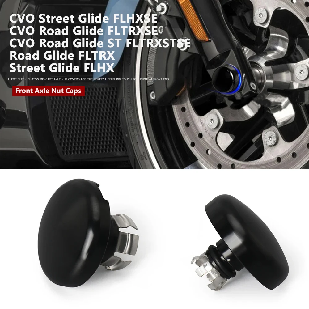 قبعات صامولة المحور الأمامي للدراجة النارية متوافقة مع Harley Touring Street Road Glide CVO FLHX FLTRX CVO Road Glide FLTRXSE 2025 2024 #1