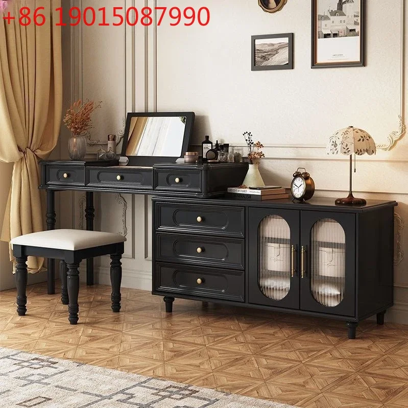 

American corner makeup table, chest, integrated antique makeup table, bedroom French retro solid wood dressing table