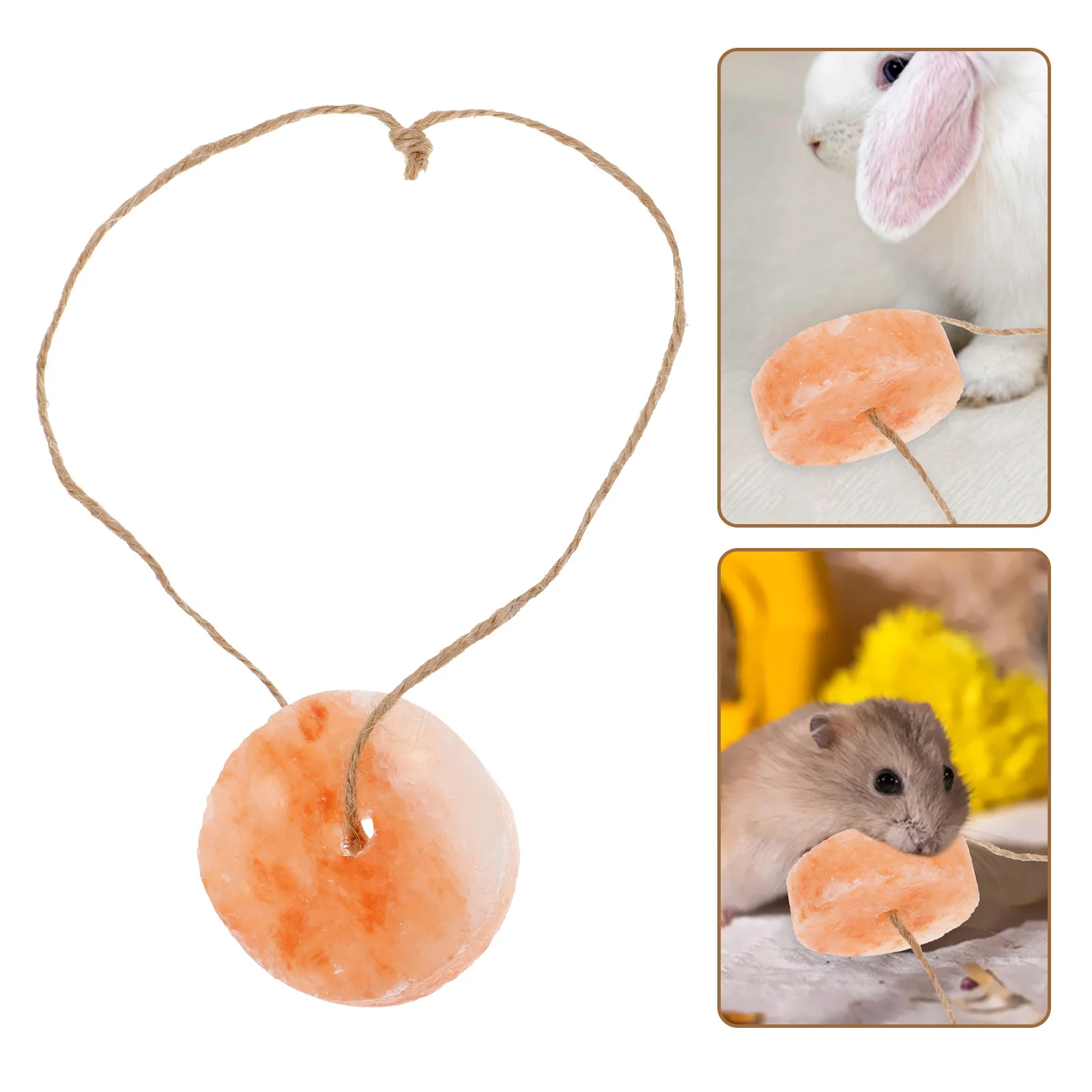 

Hanging Salt Brick for Rabbit Hamster Small Pets Natural Lick Block Mineral Supplement Fine Ground No Burr Pet