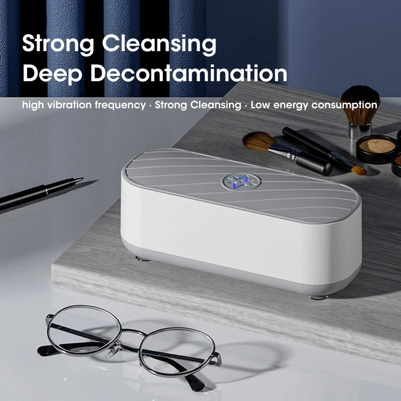 Ultrasonic Cleaning Machine USB Rechargeable High Frequency Vibration Wash Cleaner Eyeglass Necklace Jewelry Dentures Cleaner