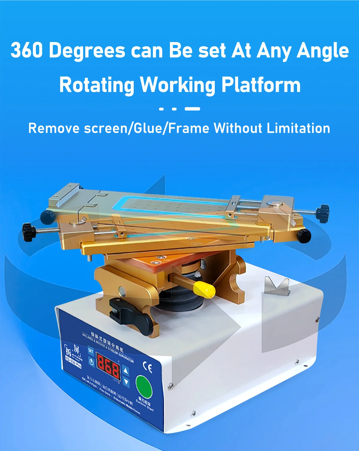 

Mobile phone screen repair separation machine constant temperature heating platform, disassembly and separation of the outer sc