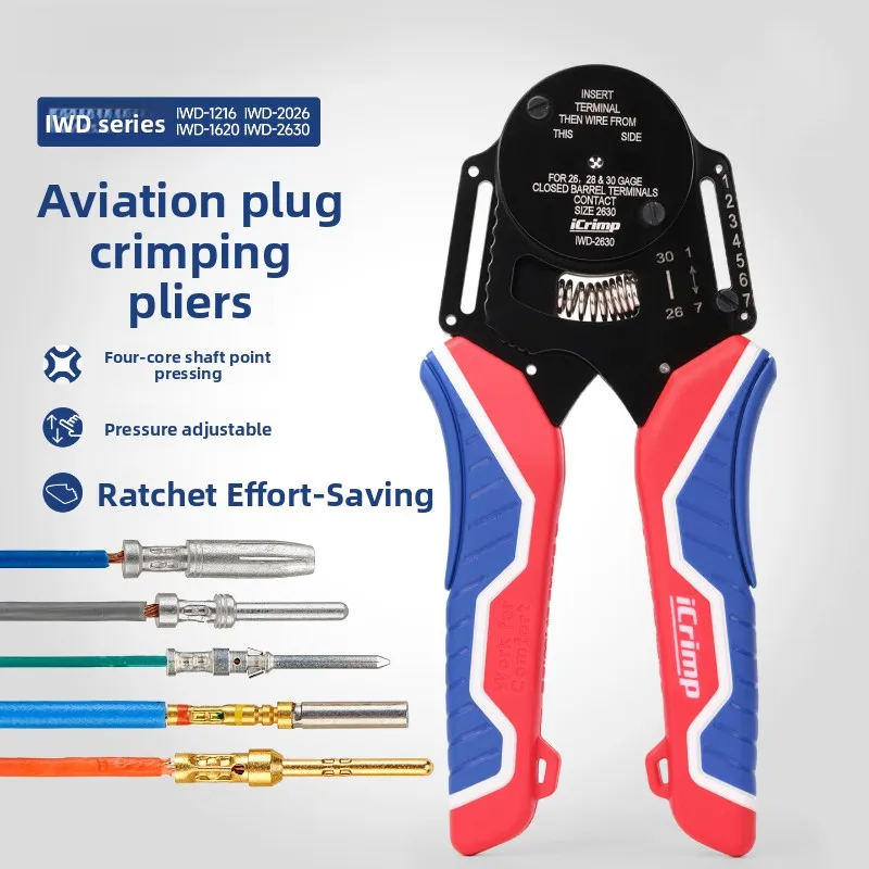 Manual Aviation Pin Crimping Plier, 4-axis Heavy Duty Connector, Harting Male Female Terminal Cold Crimp Hand