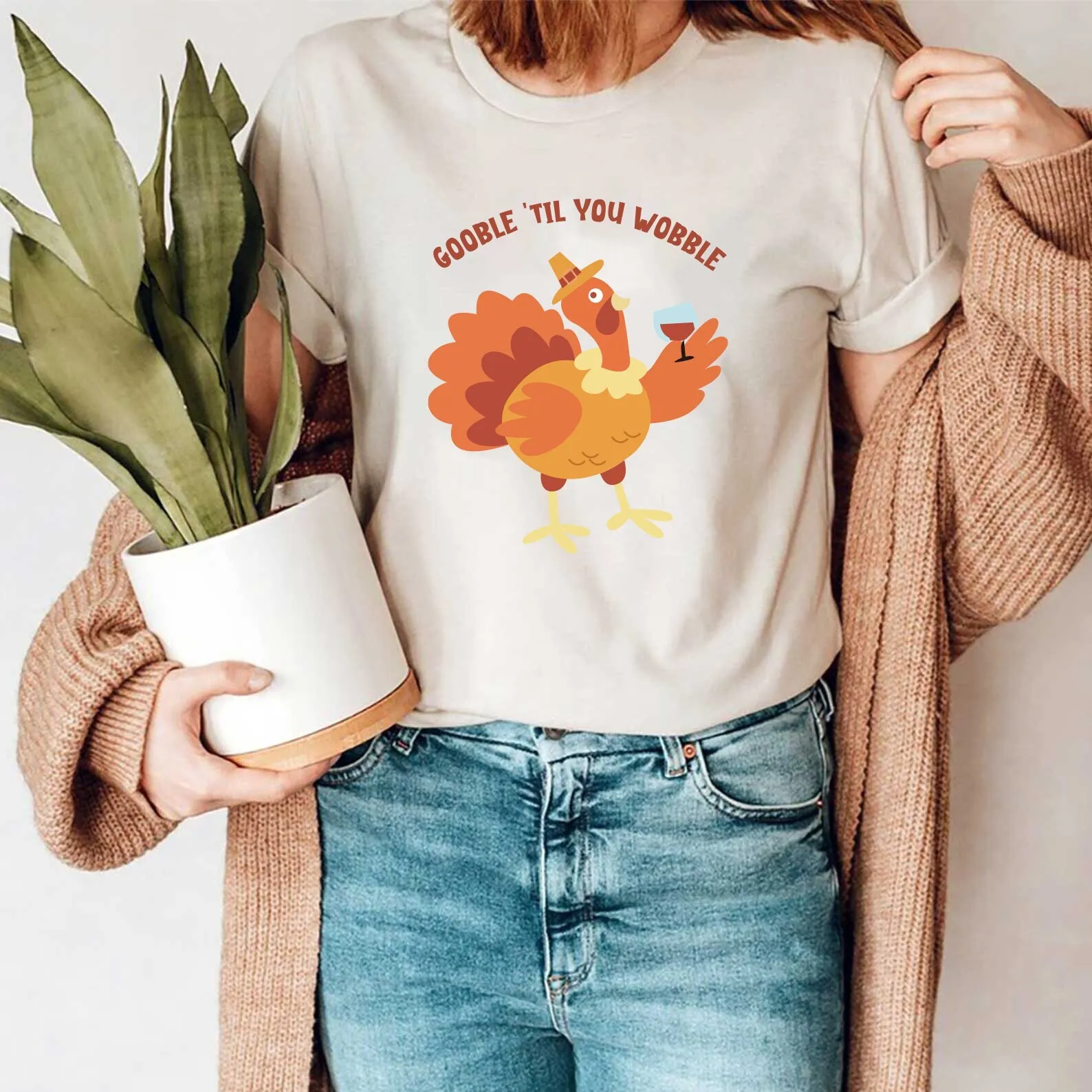 Thanksgiving Turkey T Shirt Gobble Til Ya Wobble