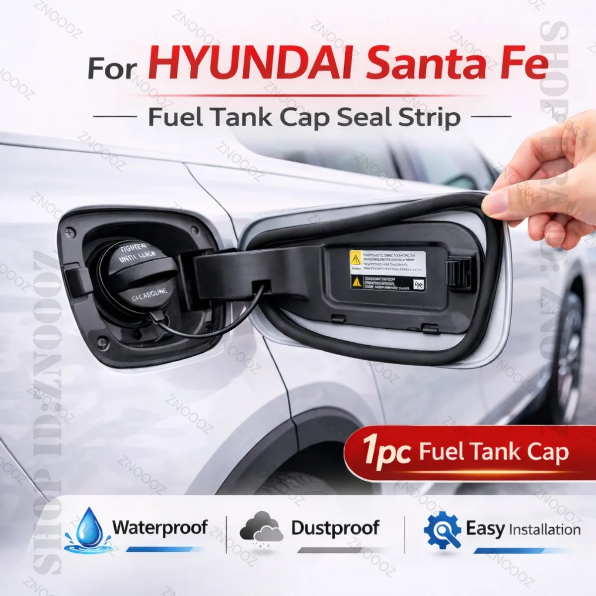 

Car Seal Strip Rubber Double Layer Dustproof Waterproof Sealing Protector Gas Cap Trim 1pc Fuel Tank Cover For HYUNDAl Santa Fe