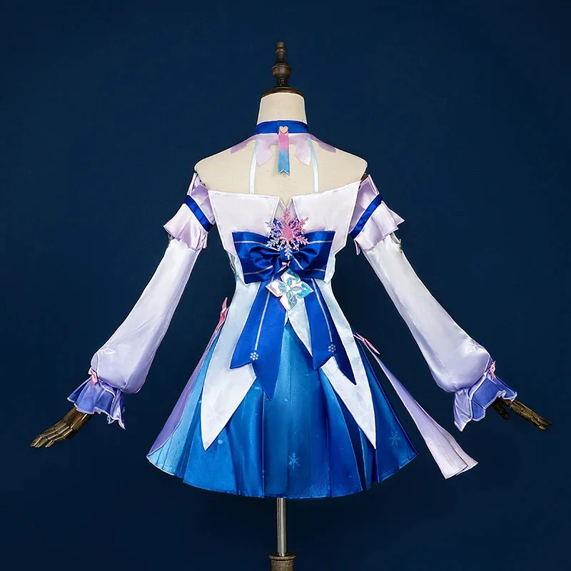 

2025 yiyiROLECOS Game Honkai Star Rail 7th Cosplay Costume March 7th Cute Snowflake Design Women Halloween Party Evening D