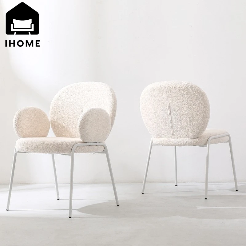 IHOME Light Luxury Makeup Stool Bedroom Dressing Chair Modern Small House High End Cream Dining Chair Female Backrest Nail Chair