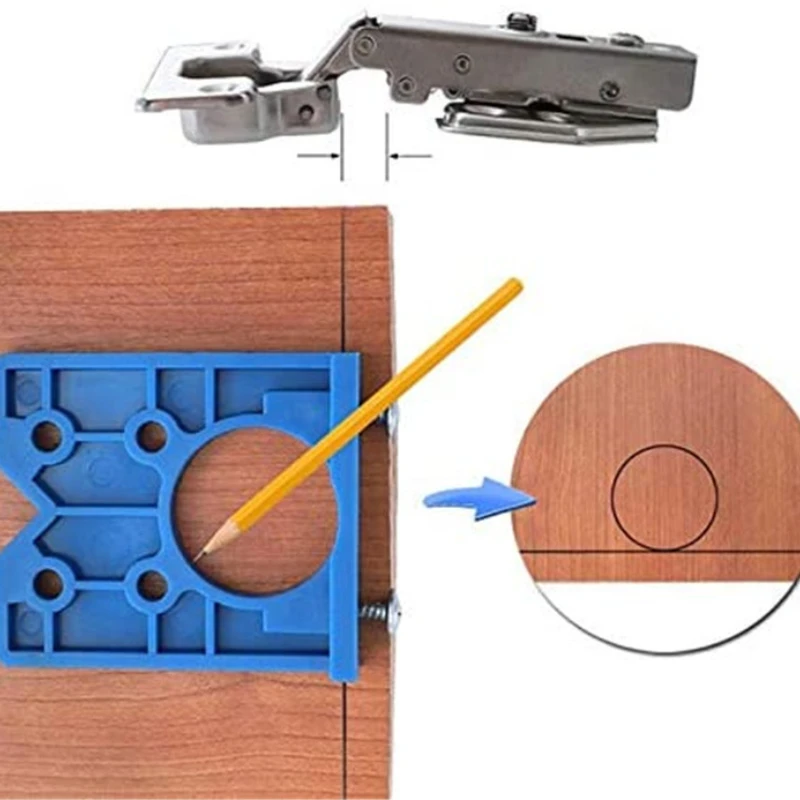 Woodworking Hole Drilling Guide Locator 35mm Hinge Opening Locator Drill Bit Set Cabinet Door Panel Installation Aids