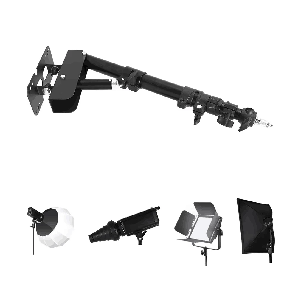 Wall-mounted cantilever for studio video flash Maximum length 39.3 inches/100 cm Horizontal and vertical pivotable