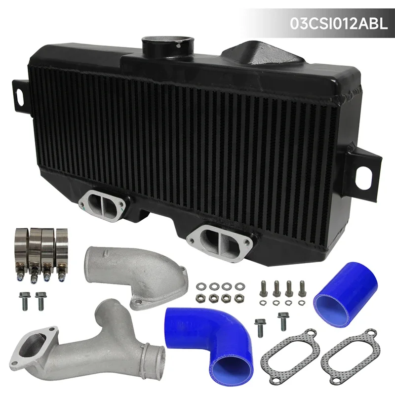 Top Mount Uprated Intercooler +Y Pipe Kit Fits For Subaru 02-07 WRX STI EJ20 EJ25 GD Black/Blue/Red