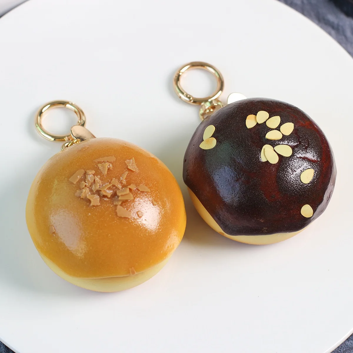 A Cute Fake Butter Bun Bag Pendant Car Hanging Decoration