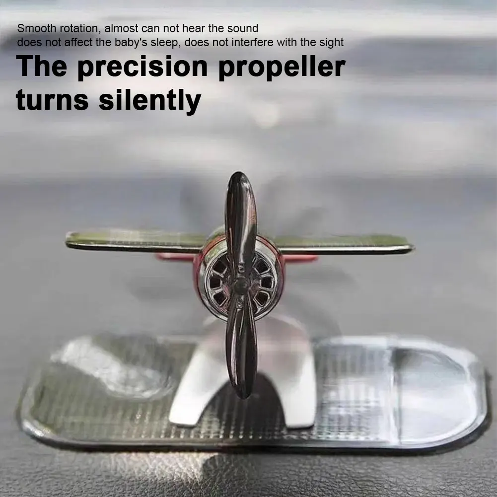 Solar Car Airplane Ornaments Bombing Plane Car Interior Accessories Solar Airplane Model Center Console Decoration Air Freshener