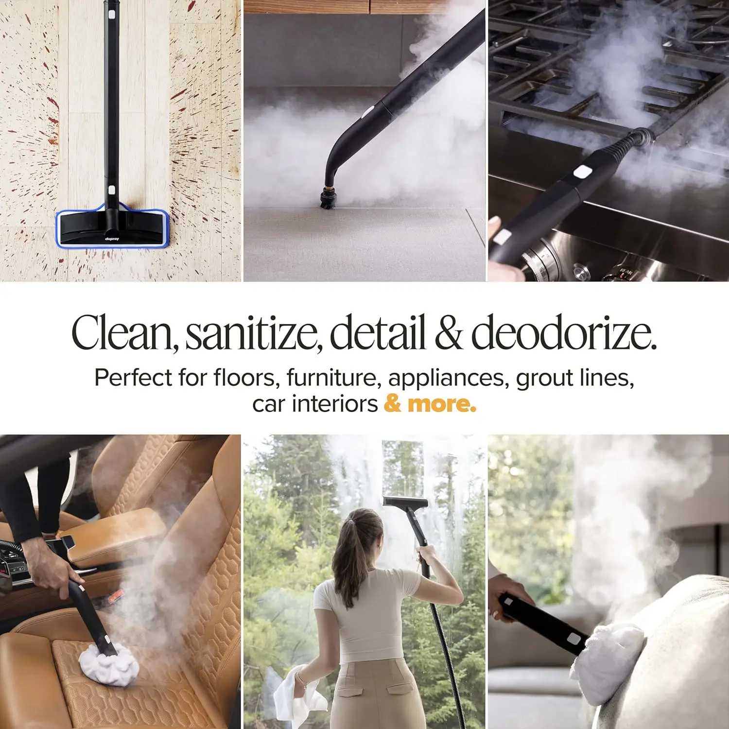 Steam Cleaner with 40 accessories - Powerful Multi-Purpose Steamer for Deep Cleaning Floors, Upholstery, Grout, and More (Neat