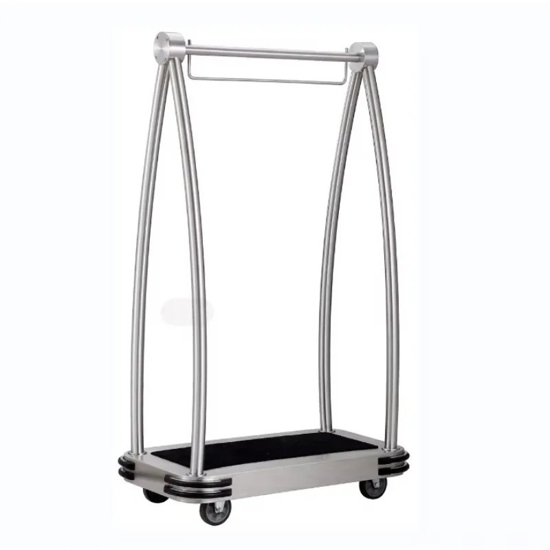 Elegance Style Stainless Steel Hotel Luggage Bellman Cart Trolley