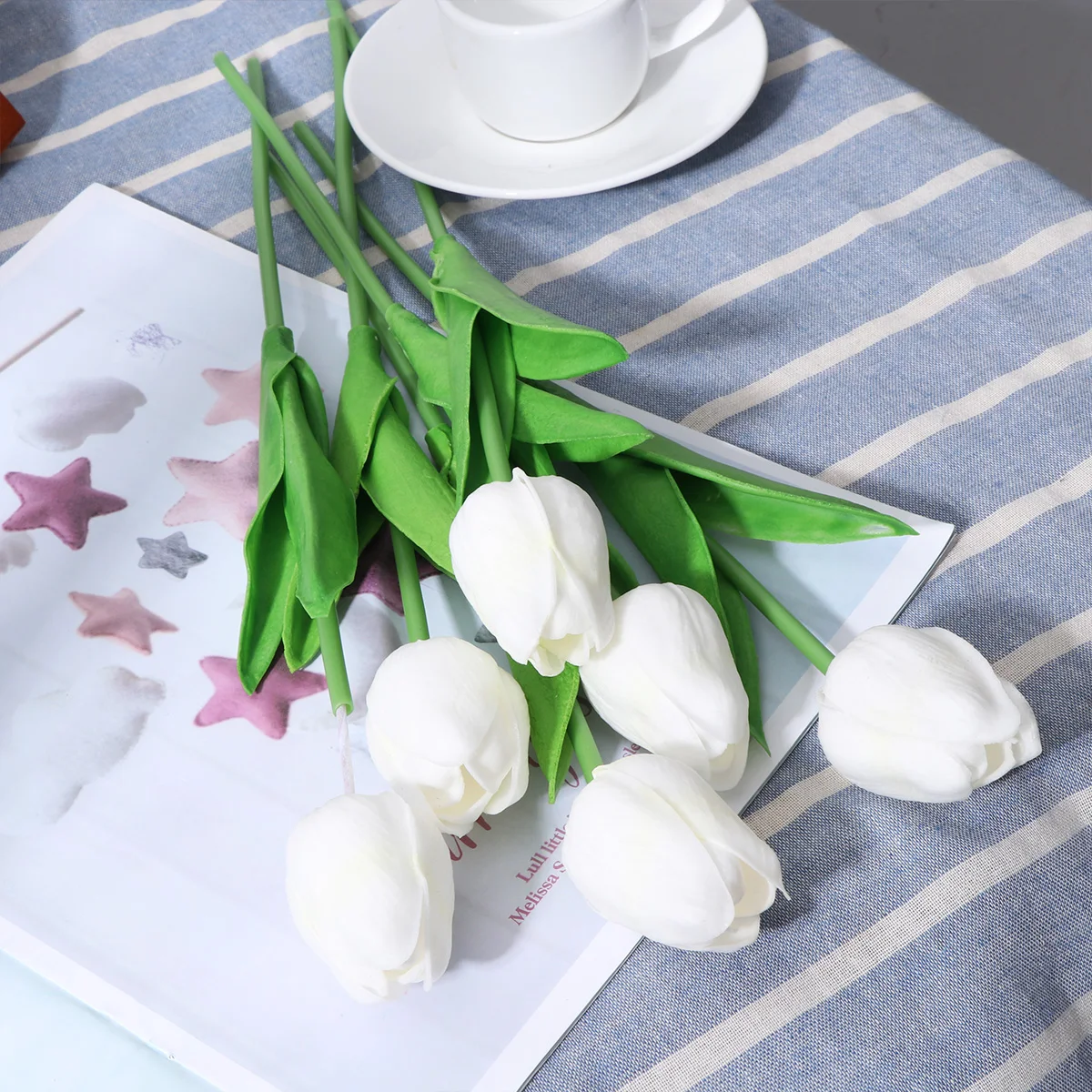 

Artificial Tulip PU Flowers Decoration Fake Flower nament Bouquet Home Garden Party Bedroom Balcony EcoFriendly No Watering