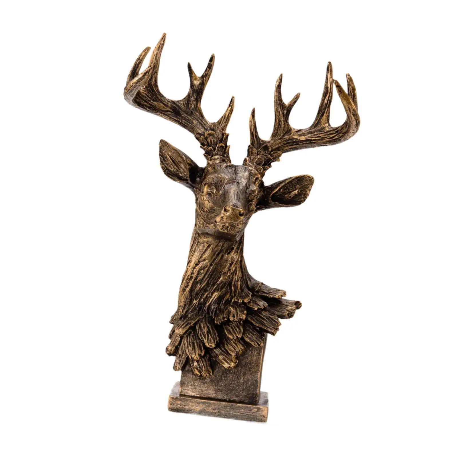 Deer Head Statue Animal Sculpture Decor Minimalist Creative Decorative Collection Gift Art Crafts Ornament for Living Room