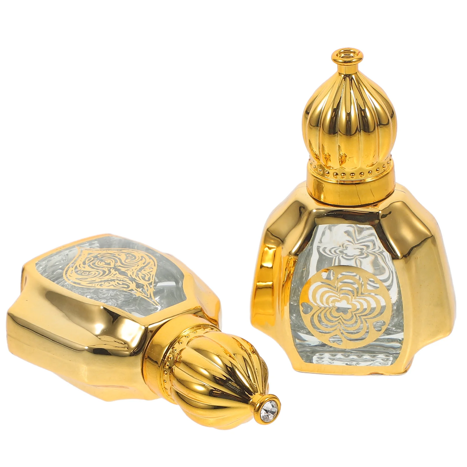 2 stuks glazen rolflessen compacte draagbare decoratieve parfumfles multifunctionele aroma-opslag reizen roll-on flessen