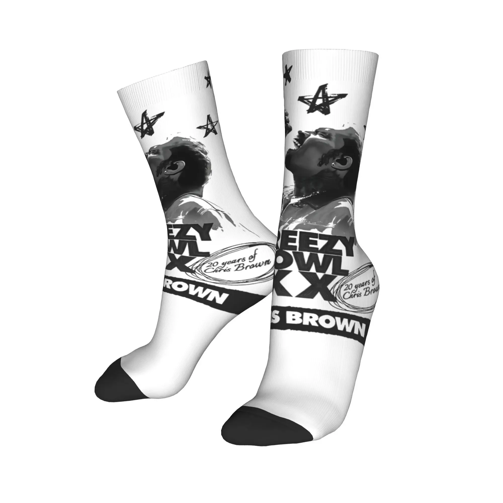 

Зимние теплые крутые мужские и женские рэперские носки Chris Brown Breezy Bowl XX Tour, дышащие баскетбольные носки