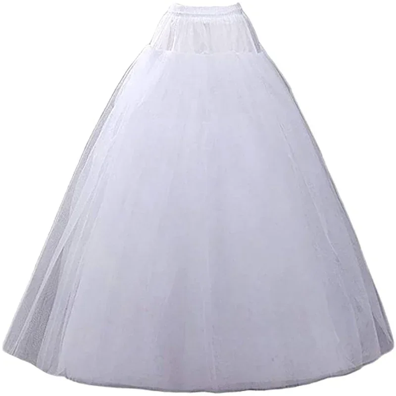 A-line Cheap Hoopless Long Ball Gown Petticoat Crinoline Underskirt Slips for Wedding Dress