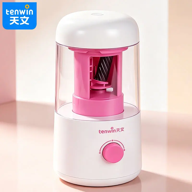 Tenwin Low-grade children's safe electric pencil sharpener stationery. The pencil tip is smooth and round, without any burrs.