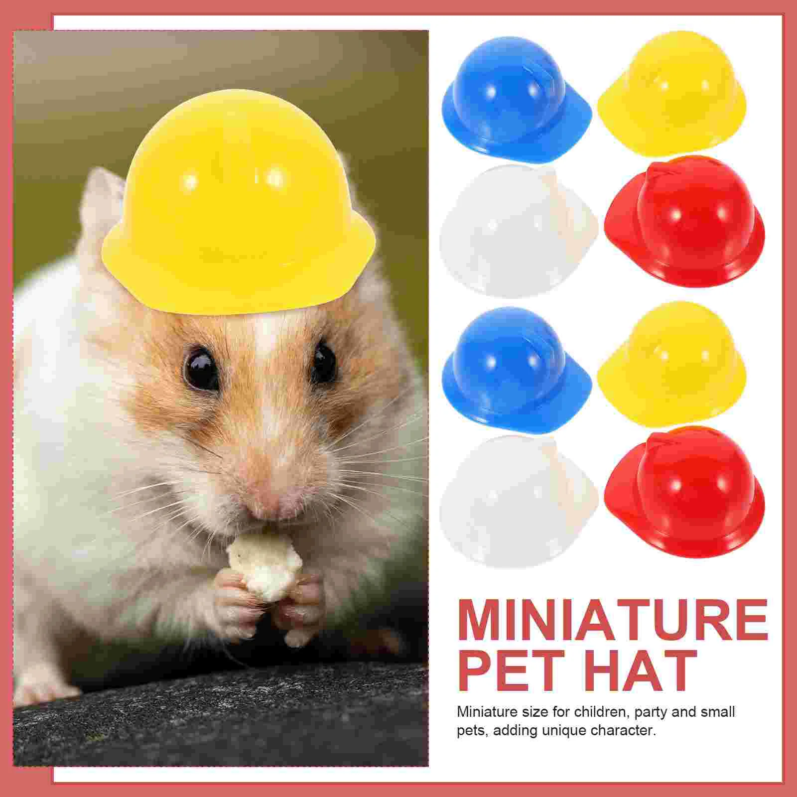 40 Pcs Mini Construction Hat Small Chickens Helmets Miniature Safety Decor Pet Plastic Bottle Cap Bird Hats