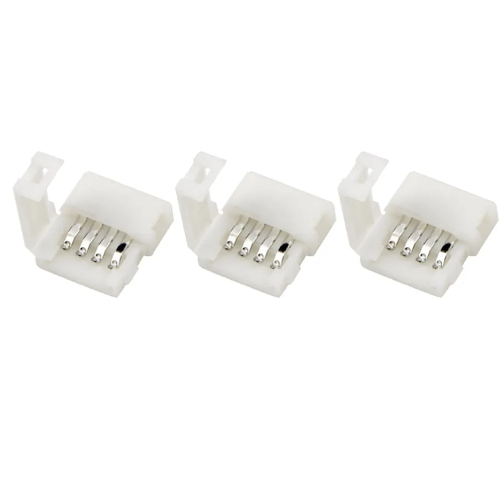 12Pcs LED Strip Connector 5050 Rgb 4 Pin ABS Material Quick Connect Buckle Clip for Single Color Light Strip Flexible Adapter