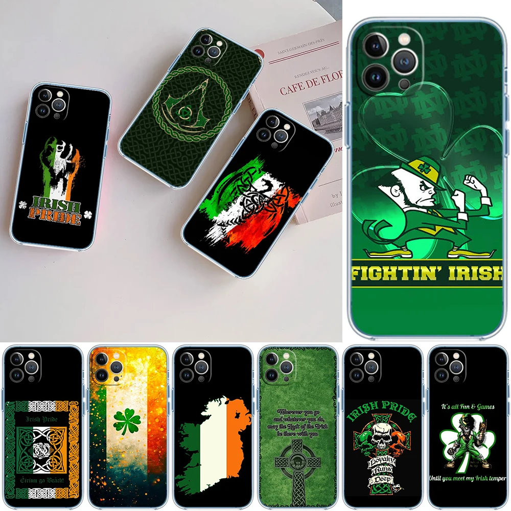 Phone Cases Ireland - غطاء هاتف شفاف بعلم أيرلندا لهواتف