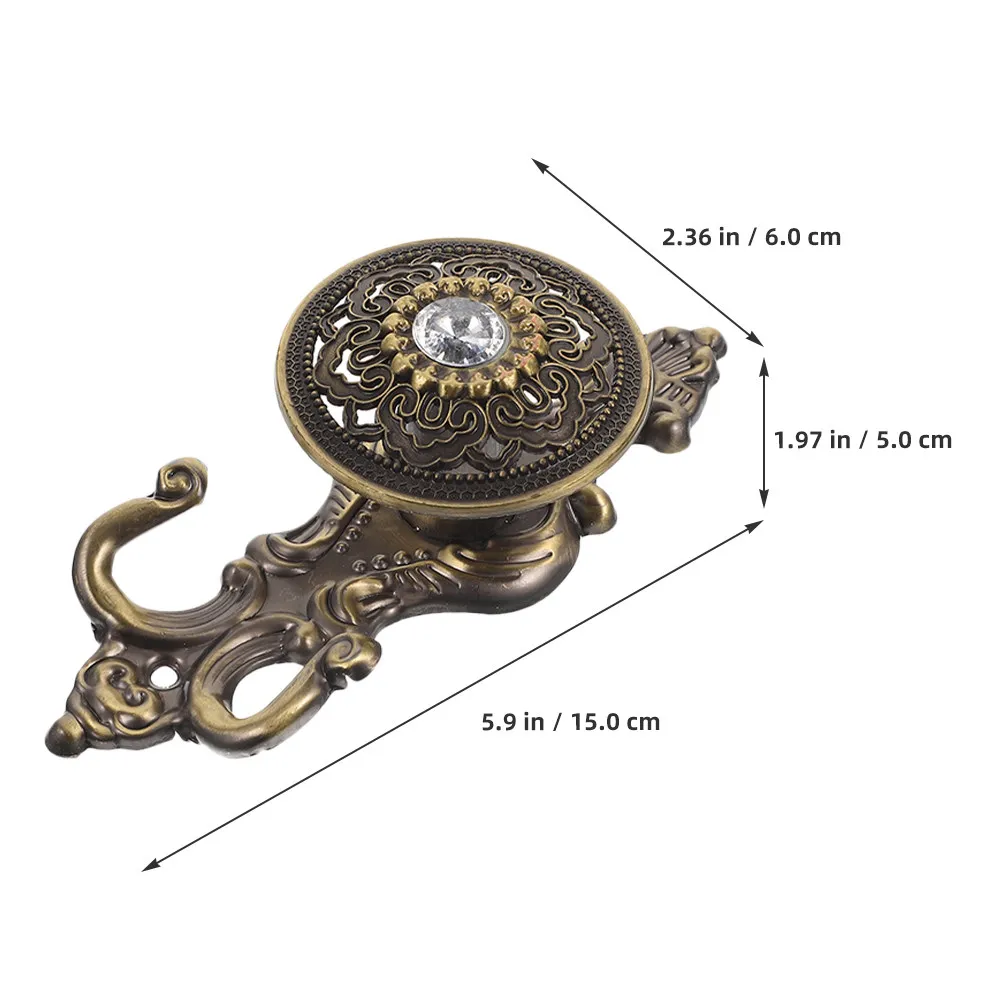 4Pcs Decorative Curtain Hooks Classic Vintage Alloy Wall-Mounted Curtain Hangers for Shower Door Window Drapery Accessories