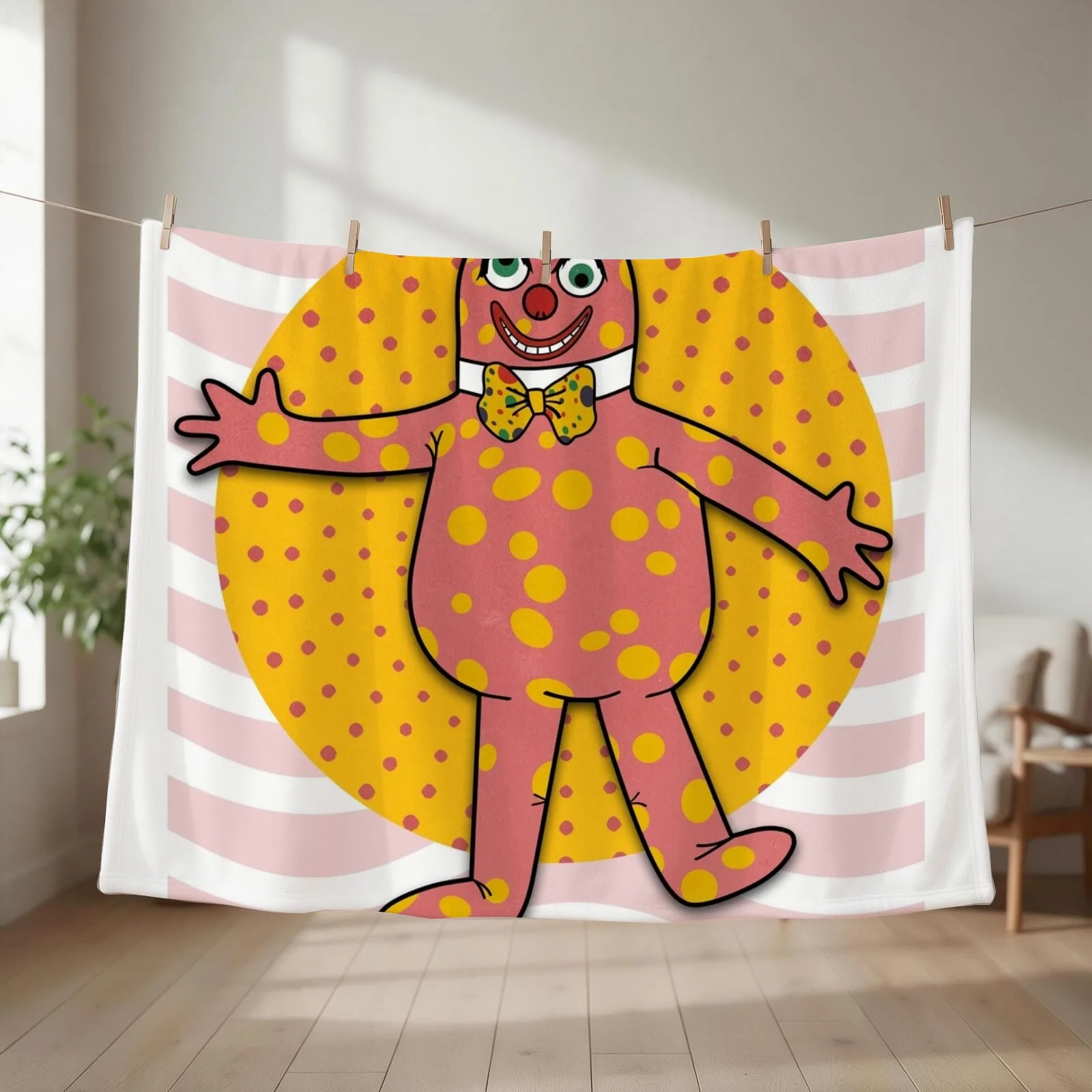 Mr Blobby II Throw Blanket couch cozy soft plush fuzzy picnic outdoor blanket