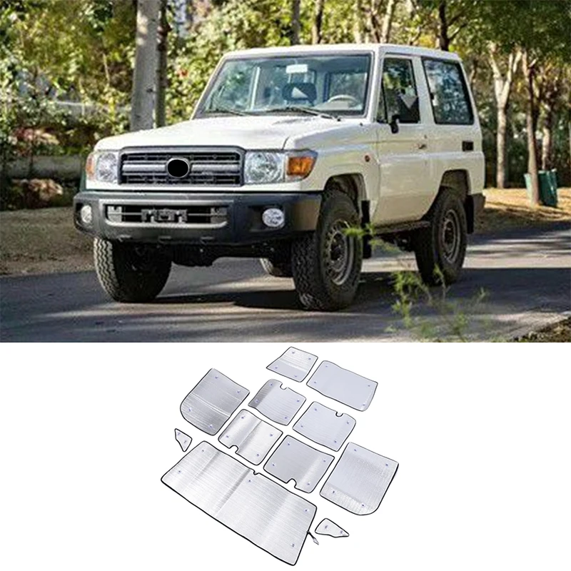 Complete Window Heat Shield For Toyota Land Cruiser LC71 2007-2024 VDJ71 GDJ71 Aluminium Foil Insulation Sun Visor Set