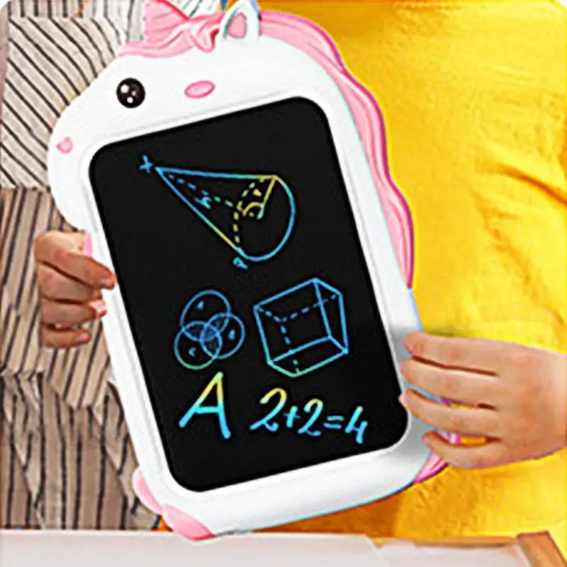 LCD Drawing Pad For Kids Eyesight Guard Single-horned Horse Children Handwriting Pad Toys Smart Toy For Toddler Children