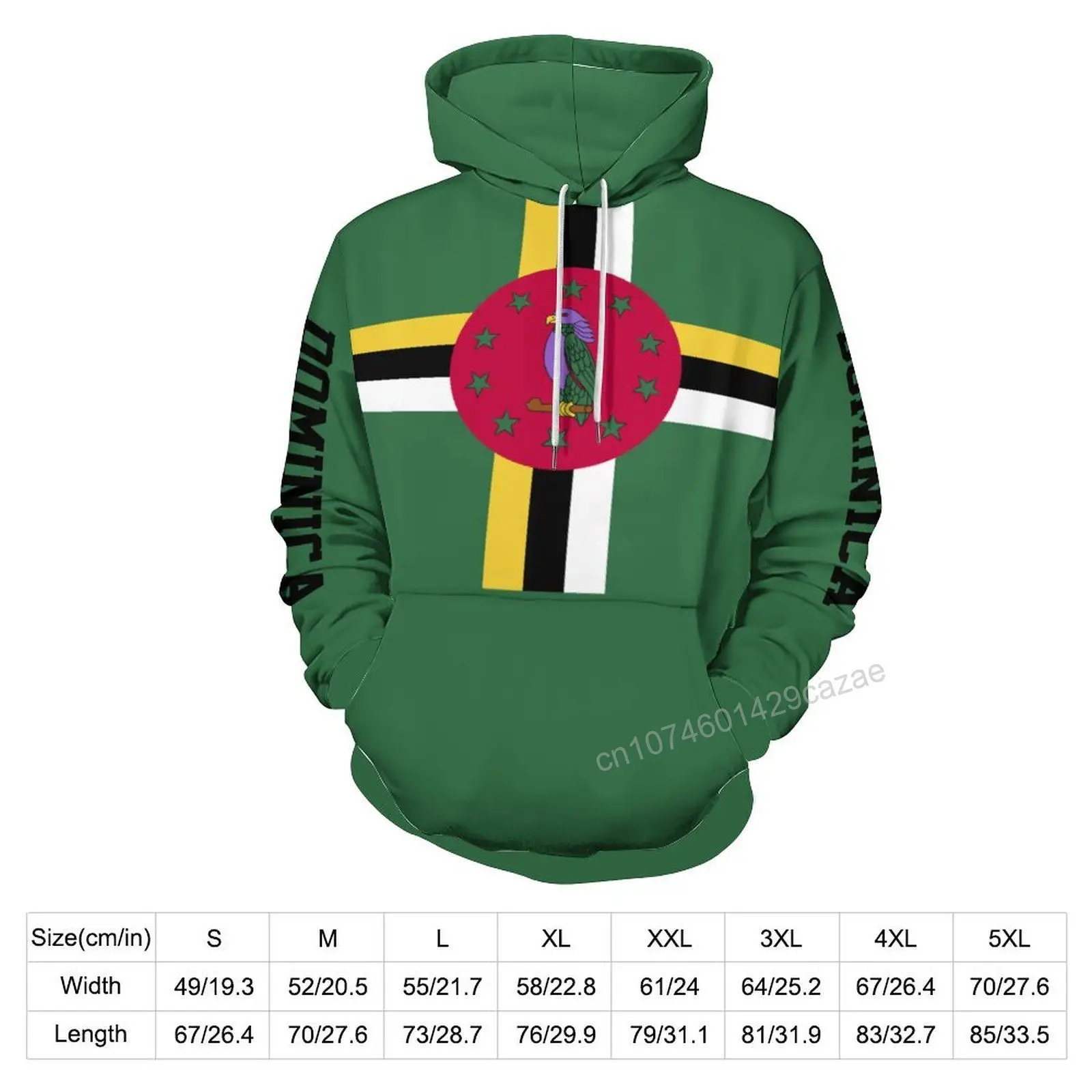 Dominica Country Flag 3D Hoodie Polyester Cool Men Women Harajuku Sweatshirt Unisex Casual Pullover Hoodies