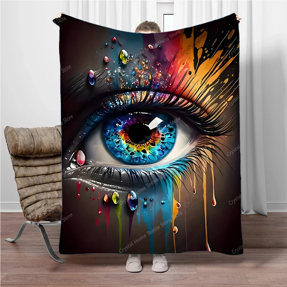 

Flannel Colorful Eye Pattern Blanket 3D Printing,Soft Fleece Throw Blanket for Sofa Bed Travel Camping,Office Couch Chair Bed