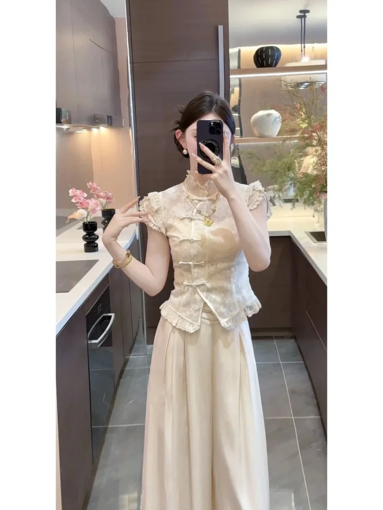 

New Chinese Sle Women's irt Slim Fit Button up Top Unique Faionable Spring 2026 National Trend Small irt